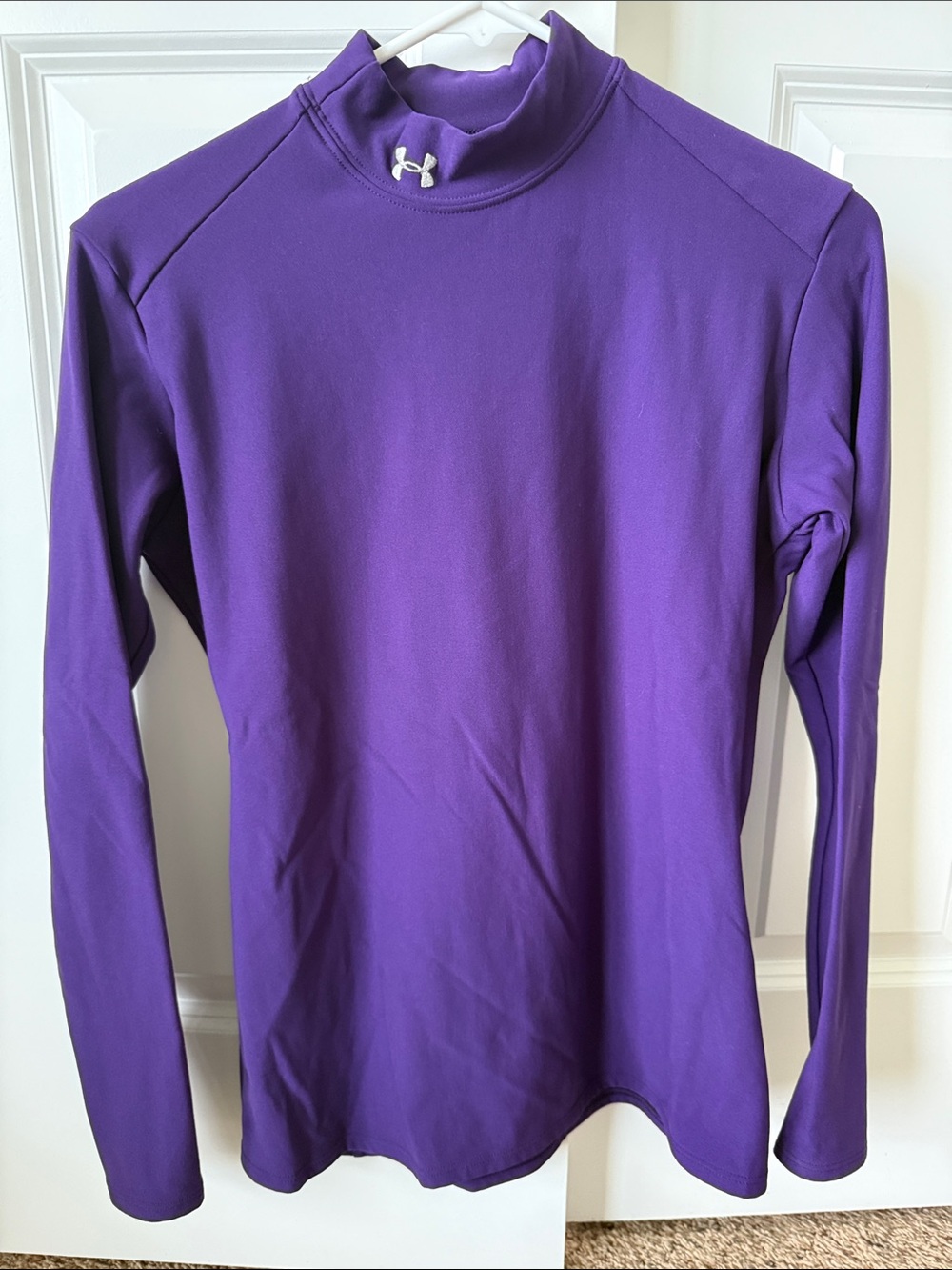 Under Armour Women's Purple Mock Neck Long Sleeve Compression Top
